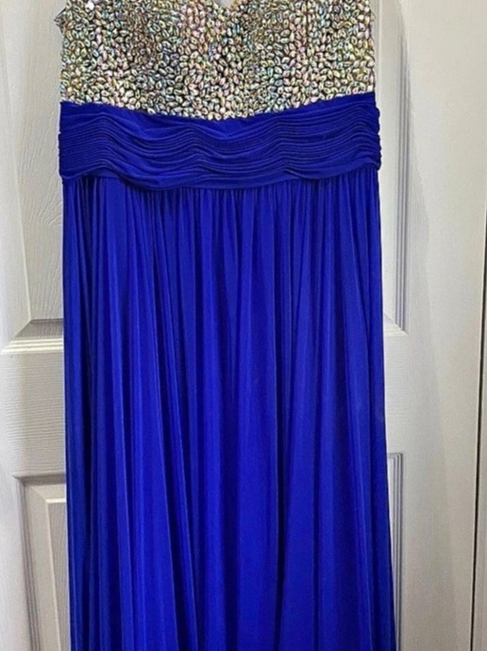 Tease Prom Sequin Bodice Maxi Dress Blue Size 18 Like New